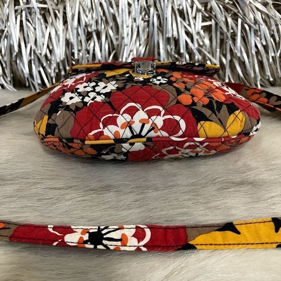 VERA BRADLEY Bittersweet Mini Saddle Bag Crossbody Red Yellow Black Floral 2013 - Picture 13 of 15